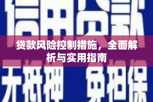普兰店贷款风险控制措施，全面解析与实用指南