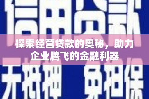 普兰店探索经营贷款的奥秘，助力企业腾飞的金融利器
