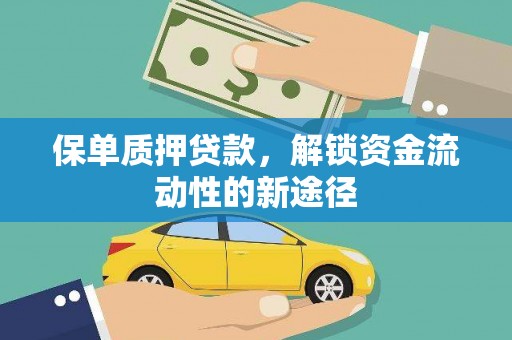 普兰店保单质押贷款，解锁资金流动性的新途径