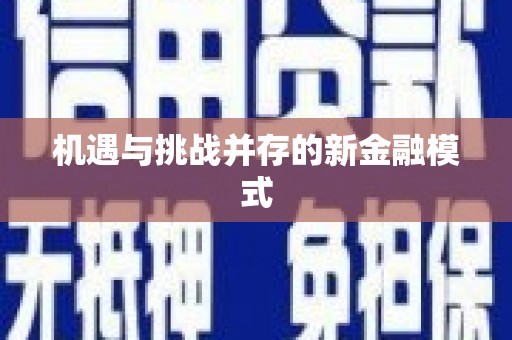 普兰店机遇与挑战并存的新金融模式